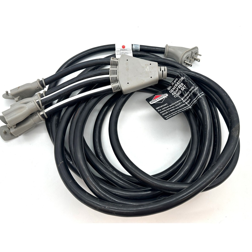 Briggs Stratton Generator Adapter Cord Set 25ft 20A NEMA L14-20P 197474 Cable